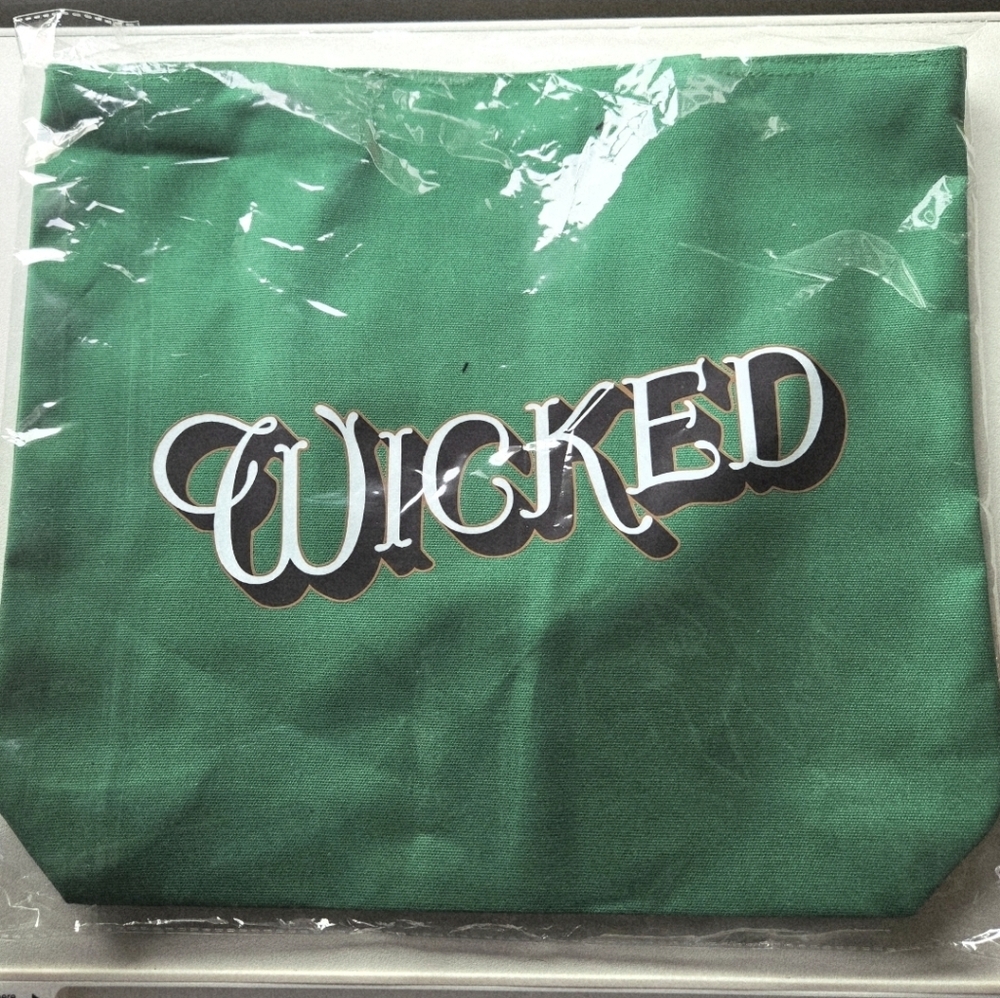 Wicked Movie Elphaba Green Canvas Tote Bag NEW SEALED